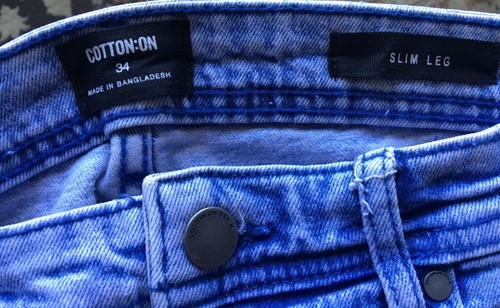 COTTON :ON Men's Slim Leg Jeans Size 34 Tour Blue Color - Picture 6 of 6