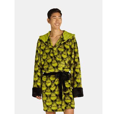 The Grinch Robe Costume Hoodie Men Women S M L XL Christmas Pajama Bathrobe Nwt
