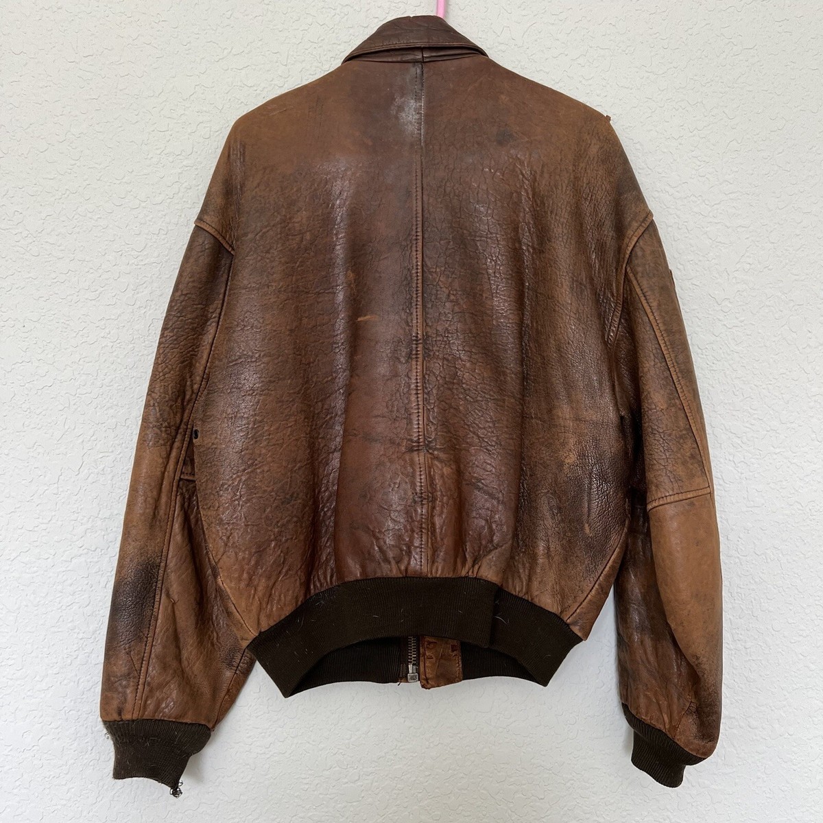nm-2184.AVIREX アヴィレックス A-2 FLIGHT JACKET Vintage Avirex A-2 Leather Bomber Jacket Smoker | eBay
