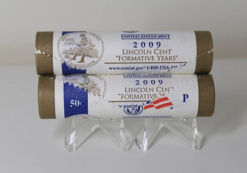 2009 P&D US Lincoln Cent "Formative Years" Mint Wrapped Rolls
