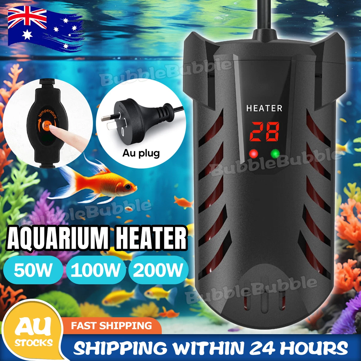 Aqua Fish Tank Thermosafe LCD Digital Submersible Aquarium Water Heater