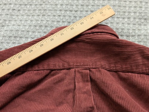 Portuguese Flannel Shirt Men Medium Brown Corduroy Button Down Long Sleeve - Picture 11 of 12