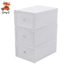 Plastic Storage Bin Cabinet Organizer Container Unit Boxes Stackable  3 Drawer