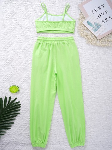 Schmetterling Druck Crop Top Weste und Leggings Sport Kleidung Set für Mädchen - Bild 43 von 54