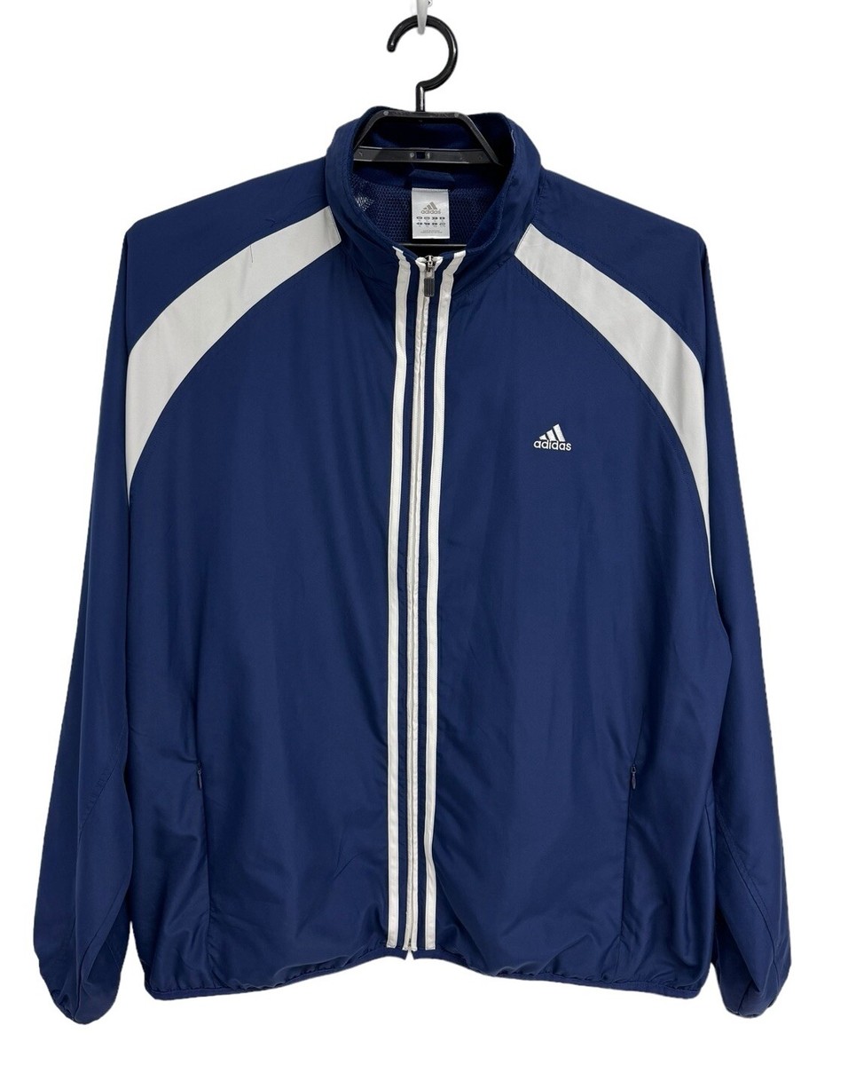 Vintage adidas Men's Jacket lightweight Full Zip lined blue long