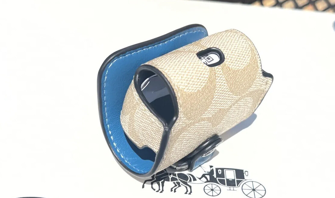 Coach Wireless Earbud Case Signature Canvas Blk Antique