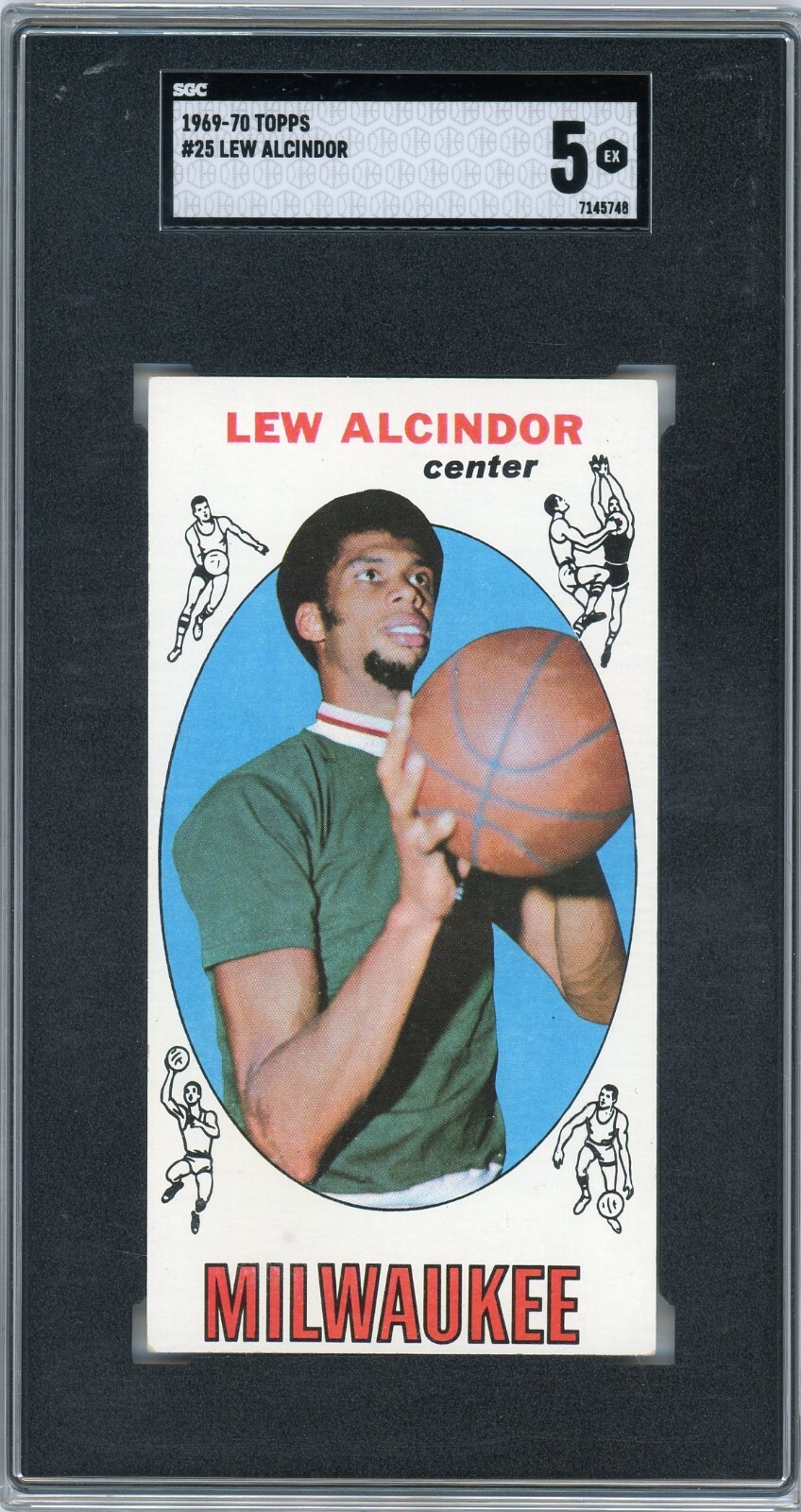 1969 Topps #25 Lew Alcindor Rookie SGC 5 (Kareem Abdul-Jabbar) Basketball Card