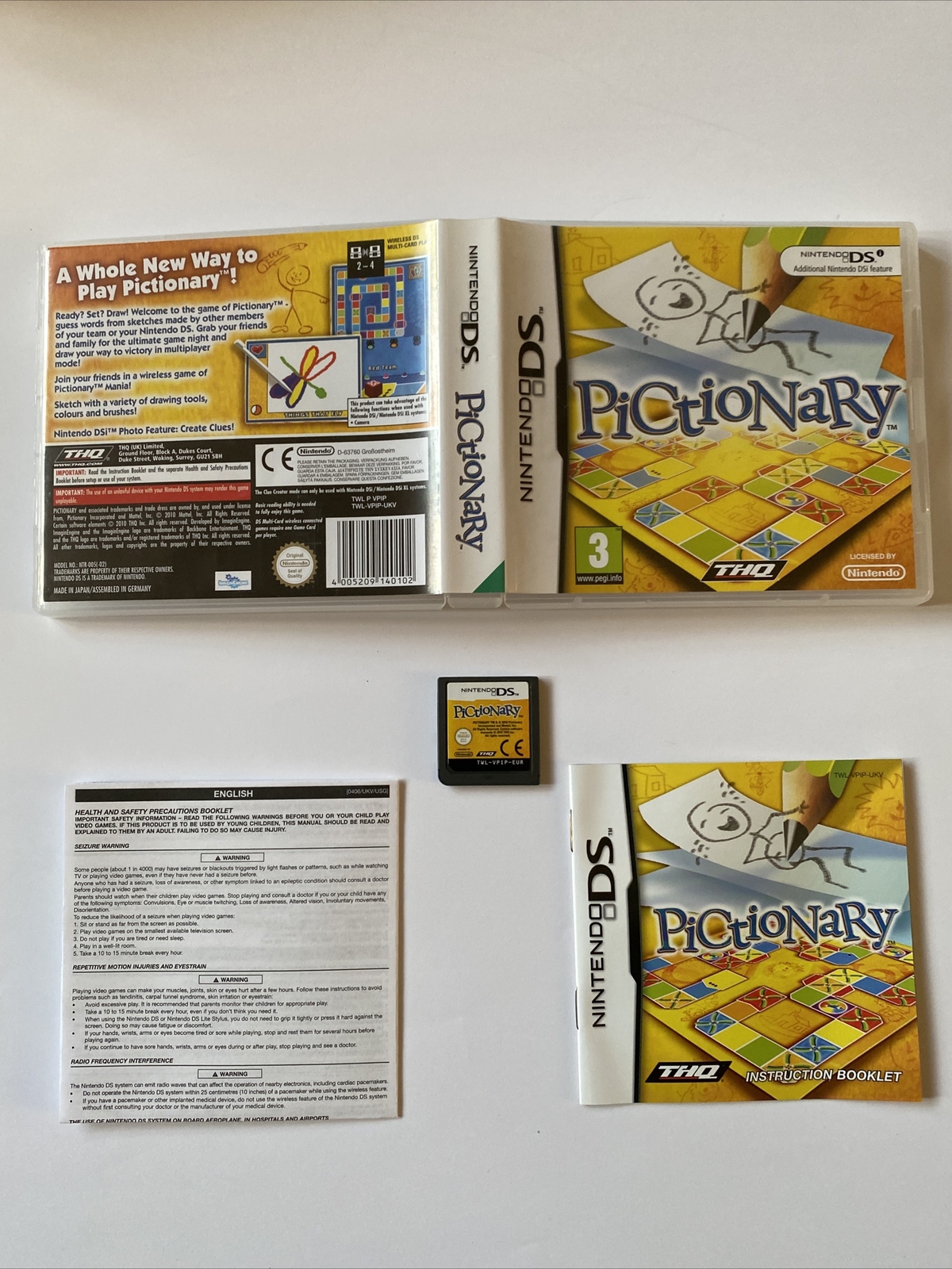 * Nintendo DS GAME * PICTIONARY * Fun Great Dsi Game boy Game GREAT CONDITION