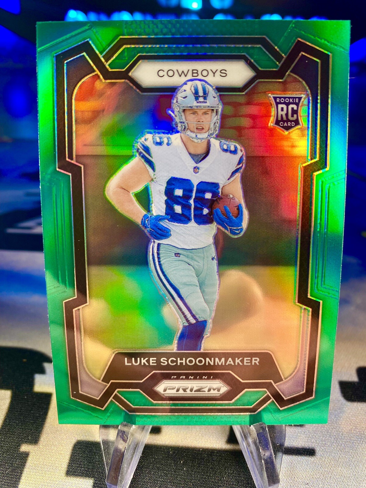 2023 Luke Schoonmaker Panini Prizm Green Prizm Rookie Card #325 Dallas Cowboys
