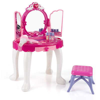 Prinzessin Schminktisch & Hocker Spielzeug Kinder Mädchen Rollenspiel mit Zubehör