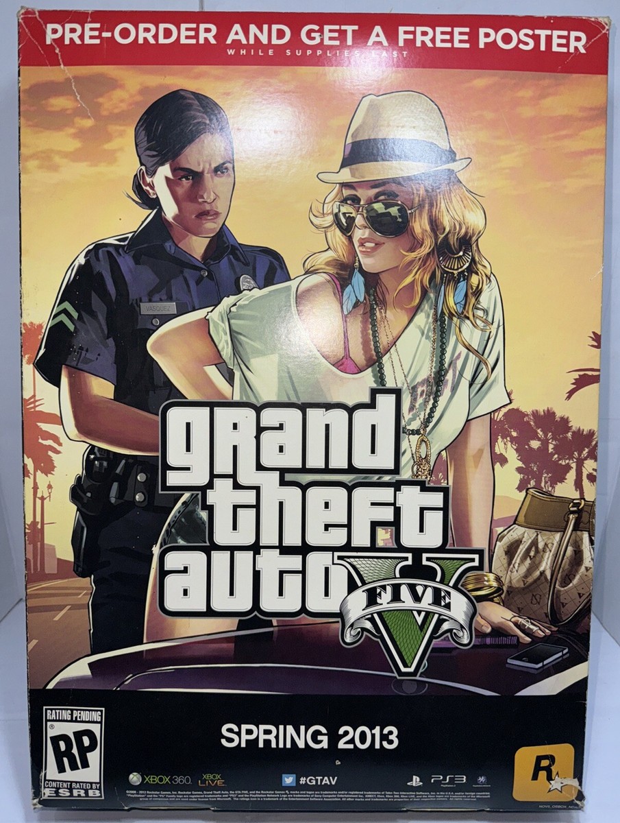 Grand Theft Auto V Xbox 360 PS3 Pre-Release Promo Gamestop Store