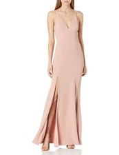 Dress The Population Iris Slit Crepe Gown, Size Small - Pink 2/13