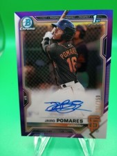 Jairo Pomares 2021 Bowman Chrome 1st Bowman RC Purple Refractor Auto #/250