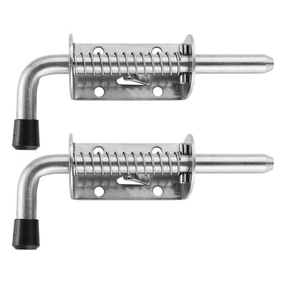 1X 2Pcs 5 Inch Stainless Steel Spring Loaded Latch Pin Barrel Bolt 2mm Thi Z3T7