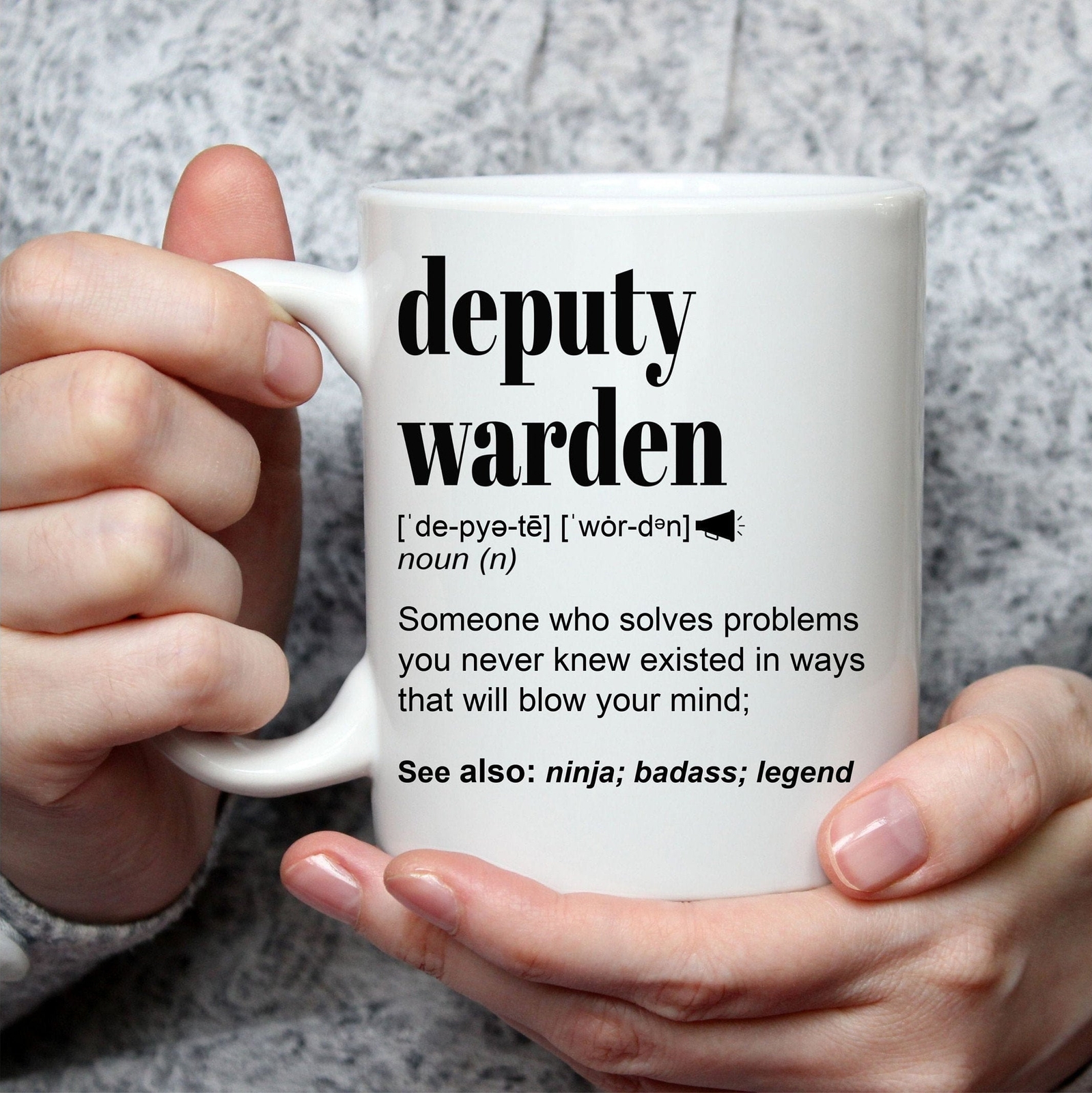 Personalized Deputy Warden Gift Mug For Men And Women L For Birthday