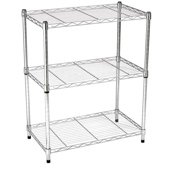 New 3 Tier Wire Shelving Unit Metal Shelf Rack Chrome Kitchen Office Organizer