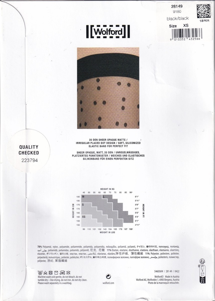 Bas Jarretière Wolford Bonny Dots - Taille XS - Coloris Sahara/Black à Pois - 20 Deniers