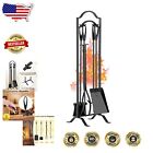 Modern 5-Piece Indoor/Outdoor Fireplace Accessories Set - Easy Assembly