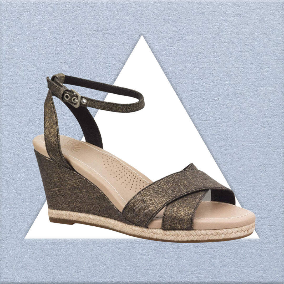 APL UGG Australia Sandali donna con zeppa Nyssa metallizzati UK 6 5