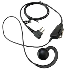 C Shape Ear Hook C Style Earpiece Headset PTT Mic for Motorola 2 Way Radio 2 Pin
