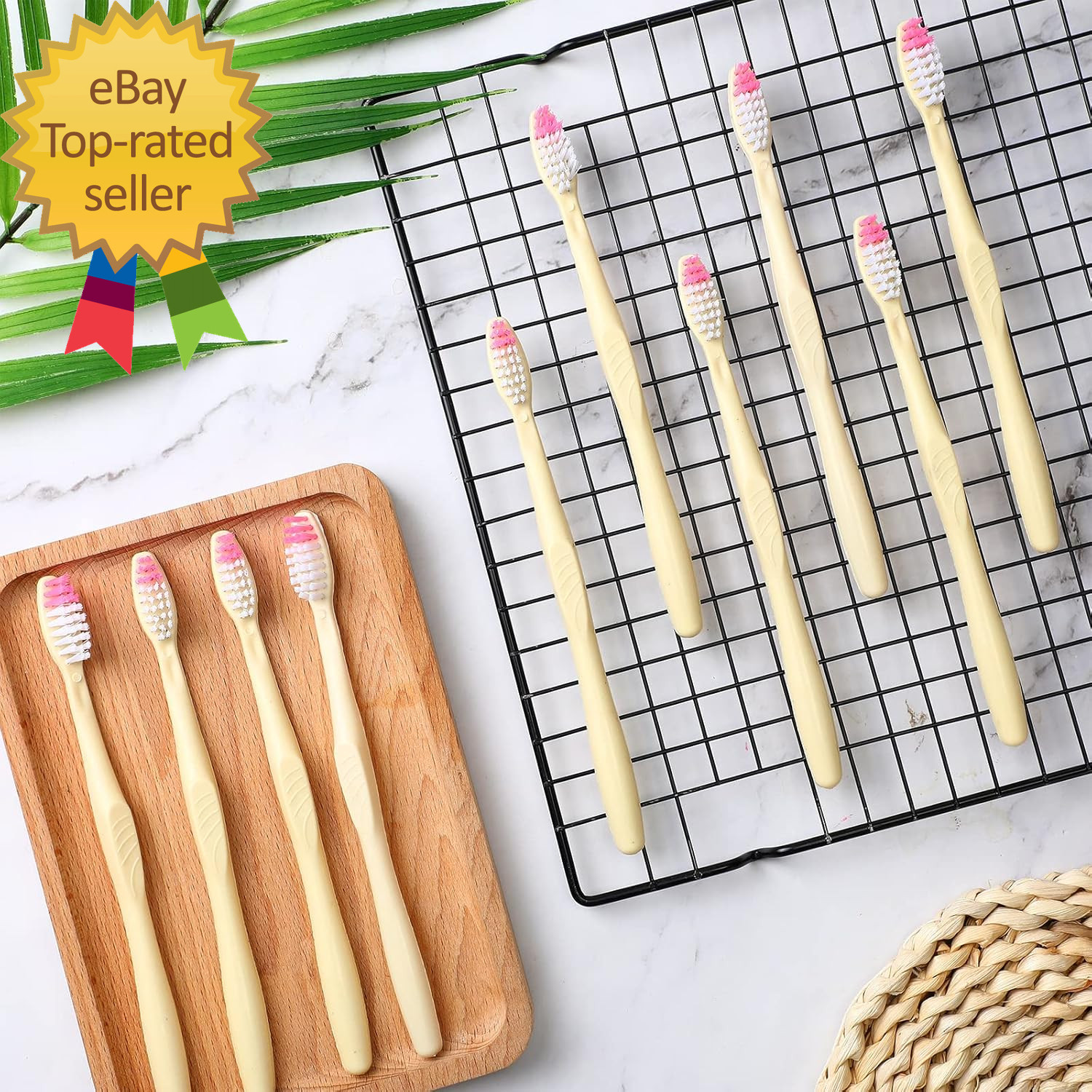 1000 Pcs Disposable Toothbrushes Bulk Individually Wrapped Manual Soft Bristle T