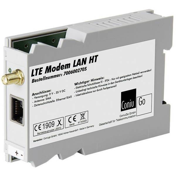 ConiuGo 700600270S   Modem LTE 9 V/DC, 12 V/DC, 24 V/DC, 35 V/DC Funzioni (GSM):