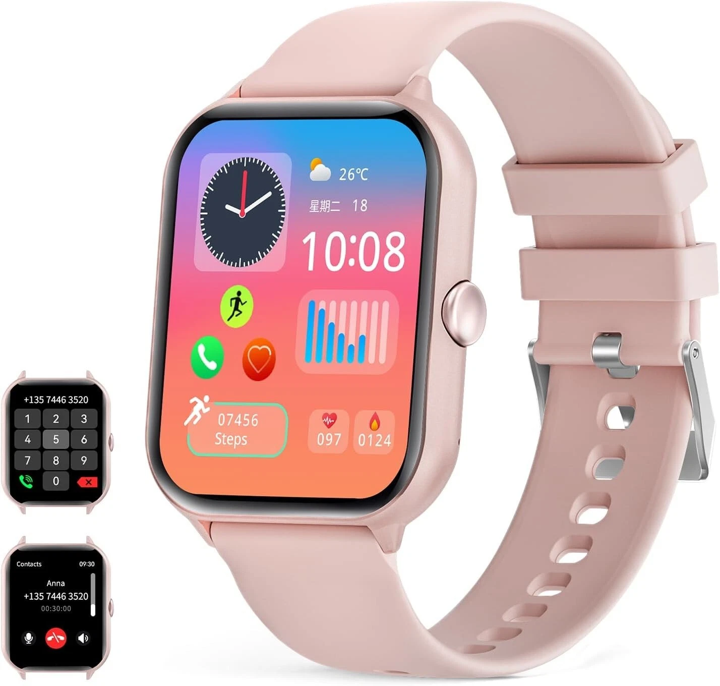 Smartwatch Women's Phone Function Wristwatch Sport Watch for iPhone Samsung Huawei