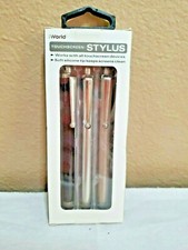 New In Box 3-Pack of iWorld Touchscreen Stylus in Multicolors