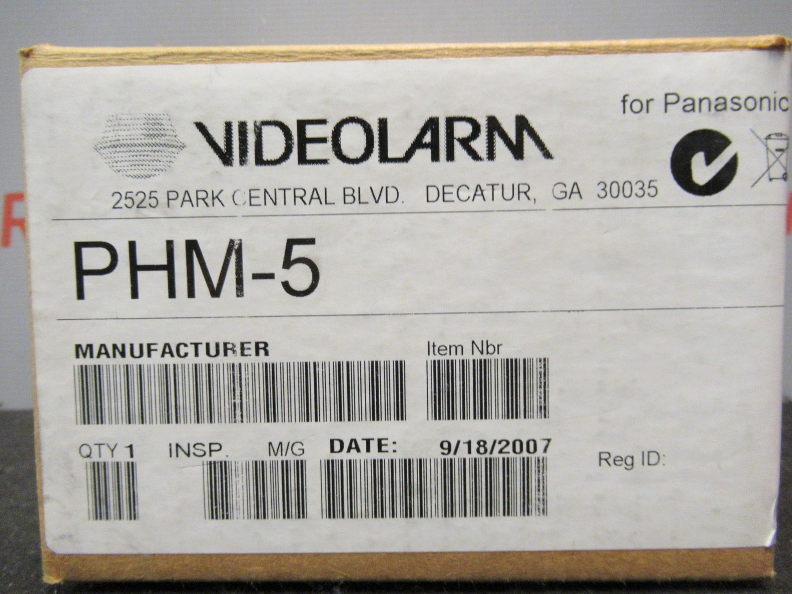 Videolarm Panasonic PHM-5 Indoor Hanging Pendant Mount New Lot of 4