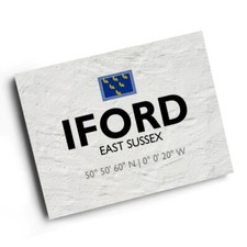 A4 PRINT - Iford, East Sussex - Lat/Long TQ4007
