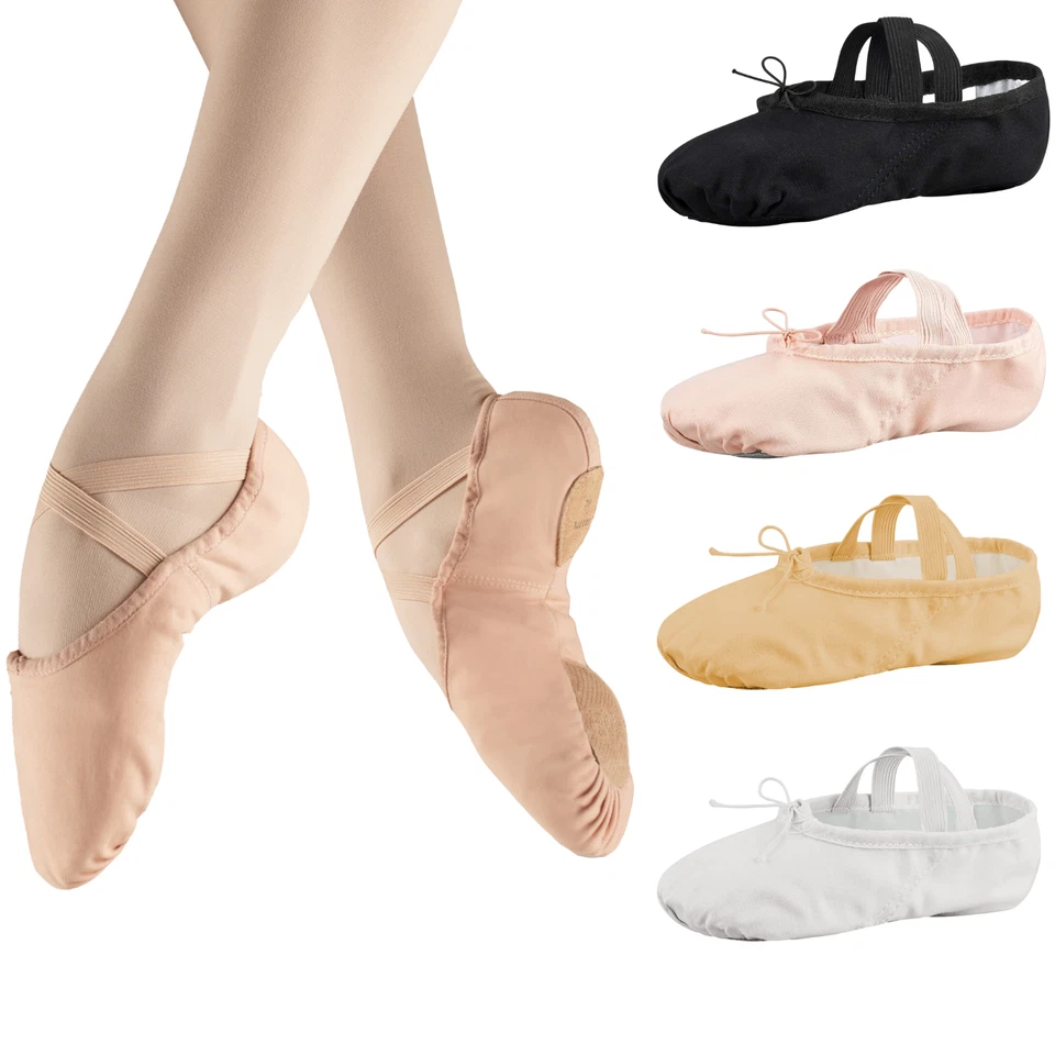 RAIKOU Damen Mädchen Ballettschuhe Ballettschläppchen Geteilte Ledersohle
