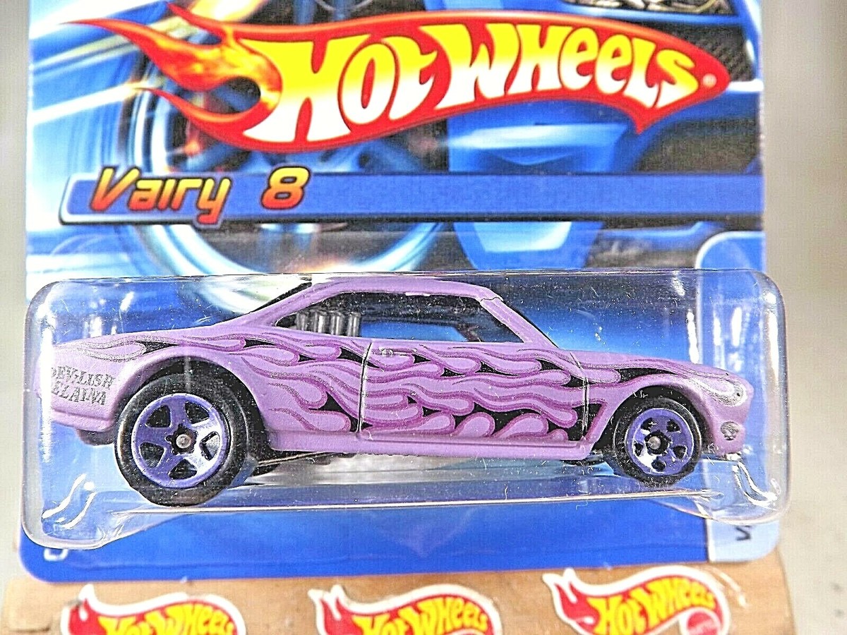 2005 Hot Wheels Mainline #136 VAIRY 8 Lavender w/Purple 5 Spoke