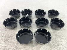 Lot of 10 Gessner Melamine Round Black Ashtray #263 Made in USA Vintage Smoking