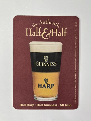Lot of 6 Vintage Guinness Harp Half & Half All Irish Beverage Beer Bar Coaster