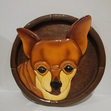 Hand-crafted 3D Wood Art CHIHUAHUA DOG Portrait Sign Wall Plaque