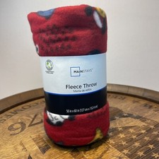 Mainstays Fleece Throw Blanket 50" x 60" Red Dogs NEW