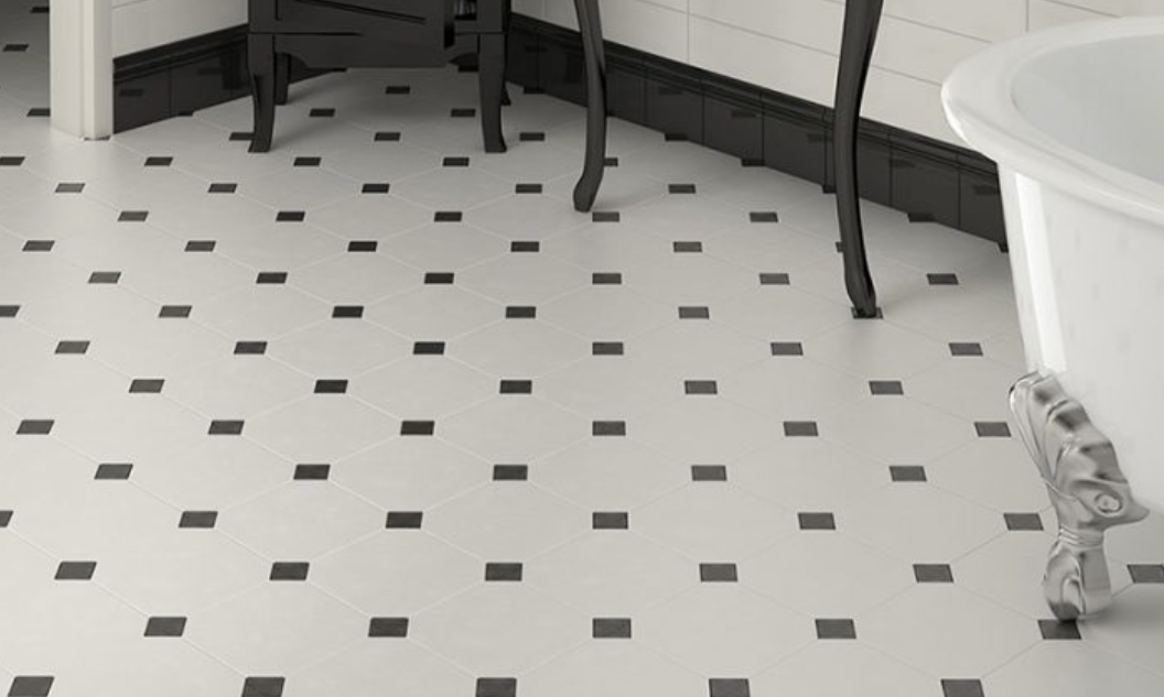 Black And White Octagon Tile Floor Kitchens Octagon And Dolt Tile