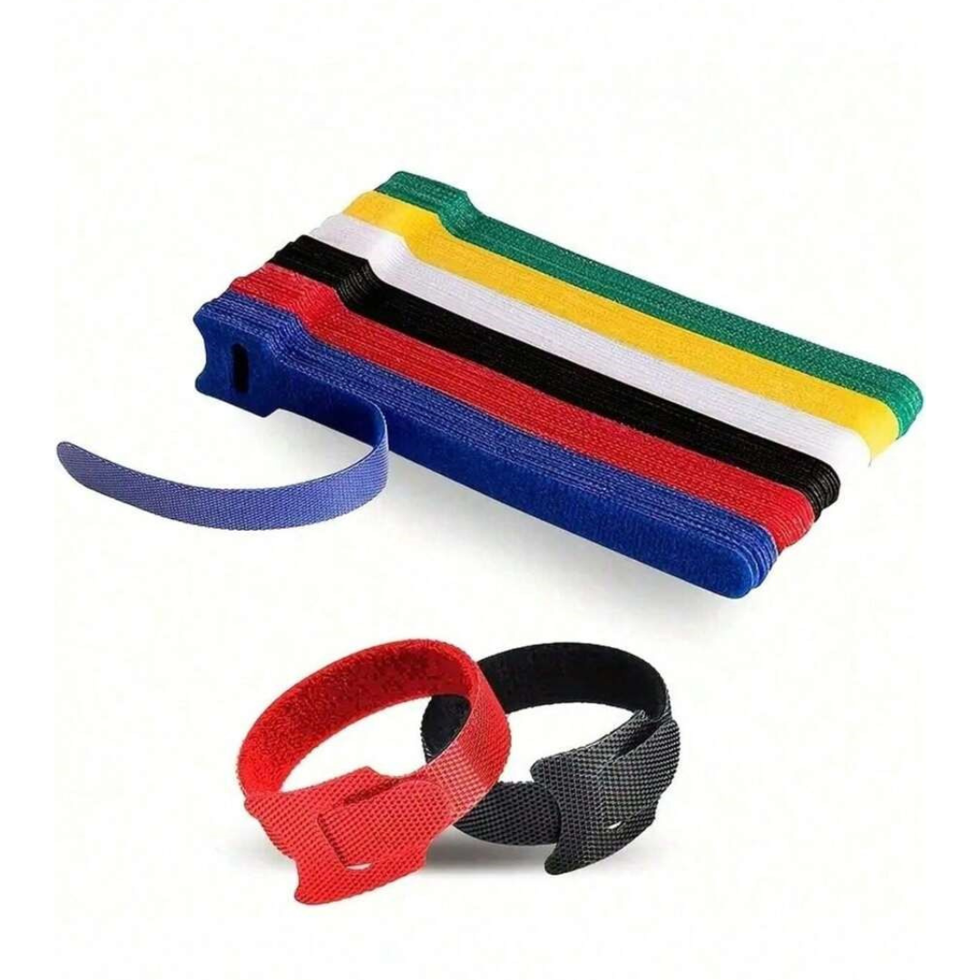 50 X Reusable Cable Ties Black, 150 X 12 Mm Adjustable Releasable Hook And Loop Cable Straps For PC Cable Management, Organizing Cords, TV, Desk-A