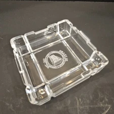 Square Glass Ashtray/Trinket Dish with Beveled Edges  (#126)