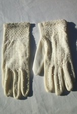 Vintage Beaded Gloves Style Rite Stretch Nylon Made in British Colony Hong Kong