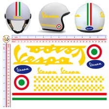 Vespa adesivi casco giallo italia flag sticker yellow pvc helmet cropped 11 pz.