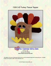 Thanksgiving Turkey 3-D Tissue Topper-Plastic Canvas Pattern or Kit