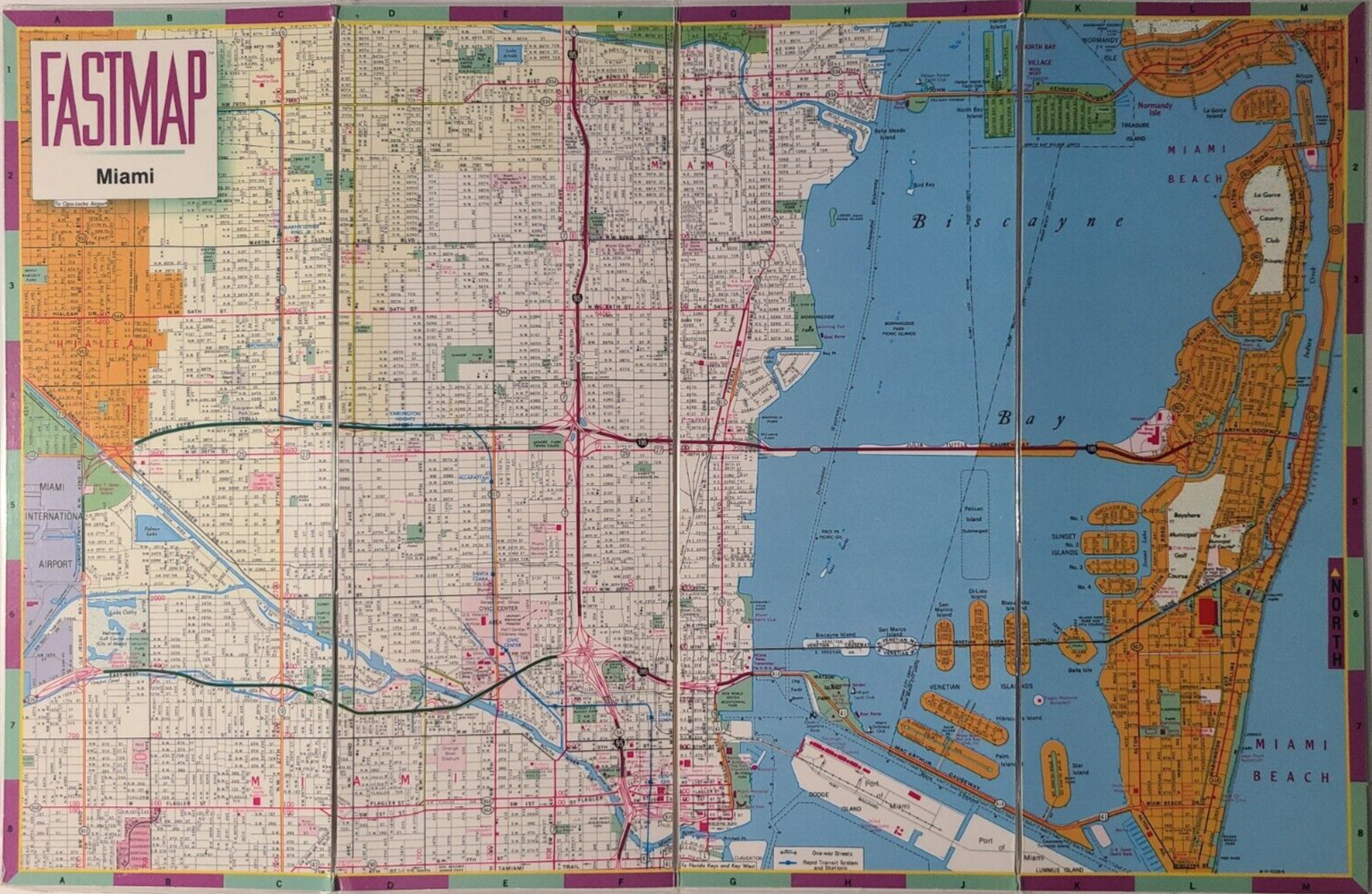 Miami, Florida - Gousha Laminated Fastmap