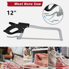 Meat Bone Saw 12" Butcher's Hand Saw w/ Plastic Handle Stainless Steel UK