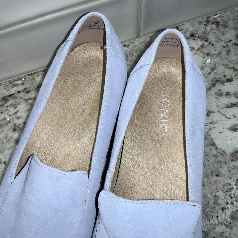 Mocassim feminino VIONIC KENSLEY CAMURÇA CHINELOS AZUL CLARO 9,5 - Imagem 3 de 4