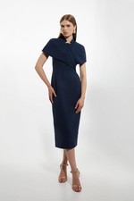 Karen Millen Bodycon Midi Dress UK8 in Blue RRP £199
