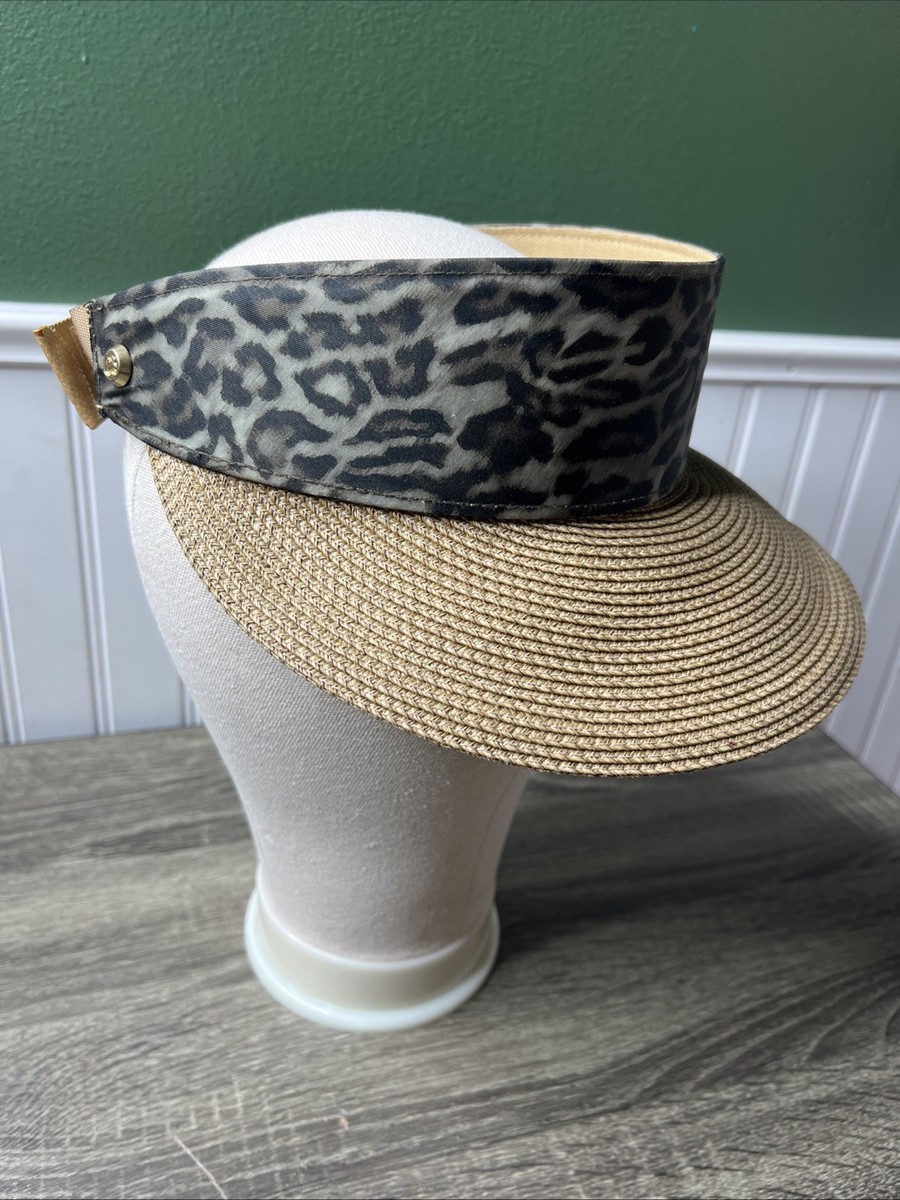 Eric Javits Leopard Print Hat Eric Javits Tan and Brown Leopard Animal Print Straw Hat  main image 3