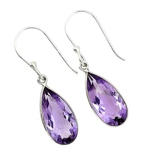 Natural Amethyst - Brazil 925 Sterling Silver Earrings Jewelry E-1001