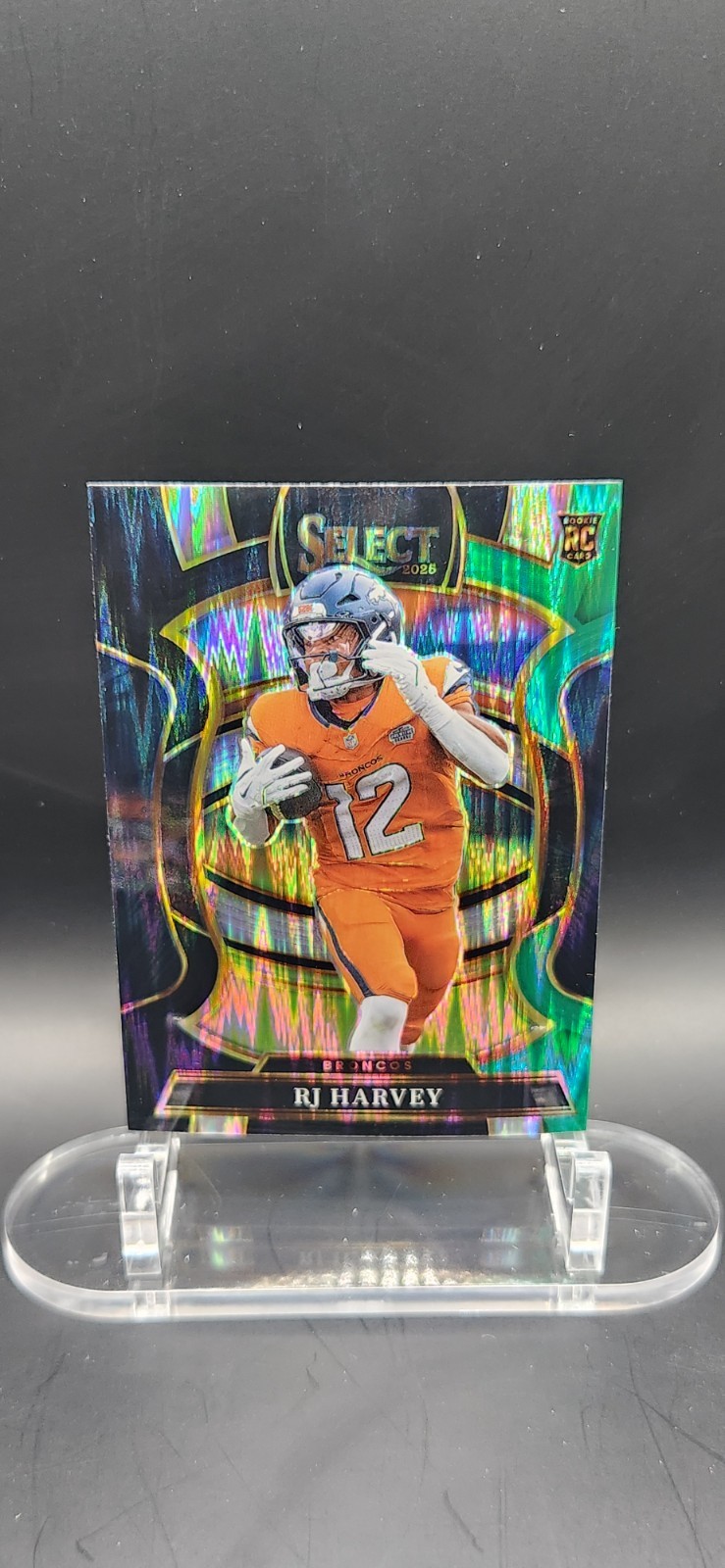 2025 Panini Select - Concourse RJ Harvey #10 Black & Green Shock Prizm (RC)
