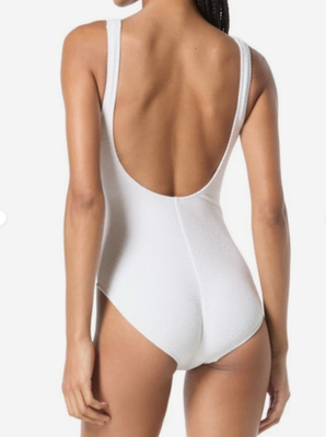 Michael Michael Kors Women's Zip-Front One-Piece Swimsuit White